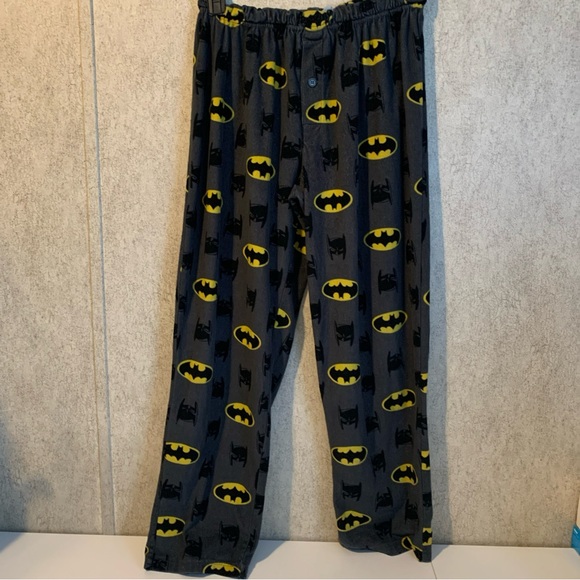 Women’s Batman Pajama Pants - Fleece Black and Yellow medium - Picture 1 of 9